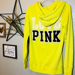 Pink Victoria’s Secret Yellow Pull Over V Neck